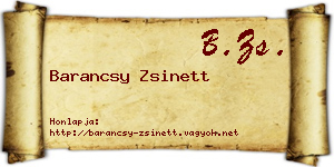 Barancsy Zsinett névjegykártya